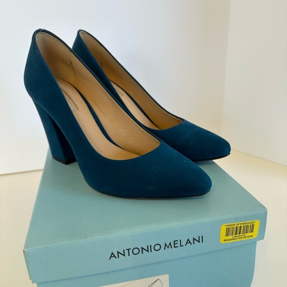 ANTONIO MELANI Blue Suede Heels - Picture 2 of 10